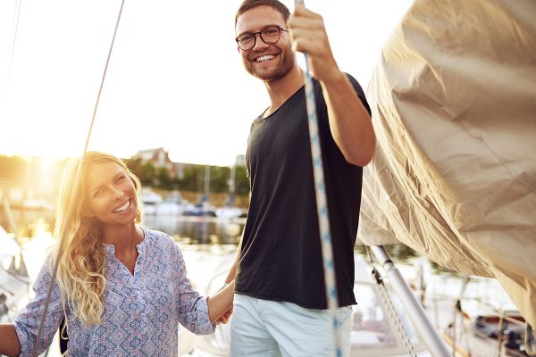 Couple Bought A Boat, Smiling At Camera, Wealthy Couple